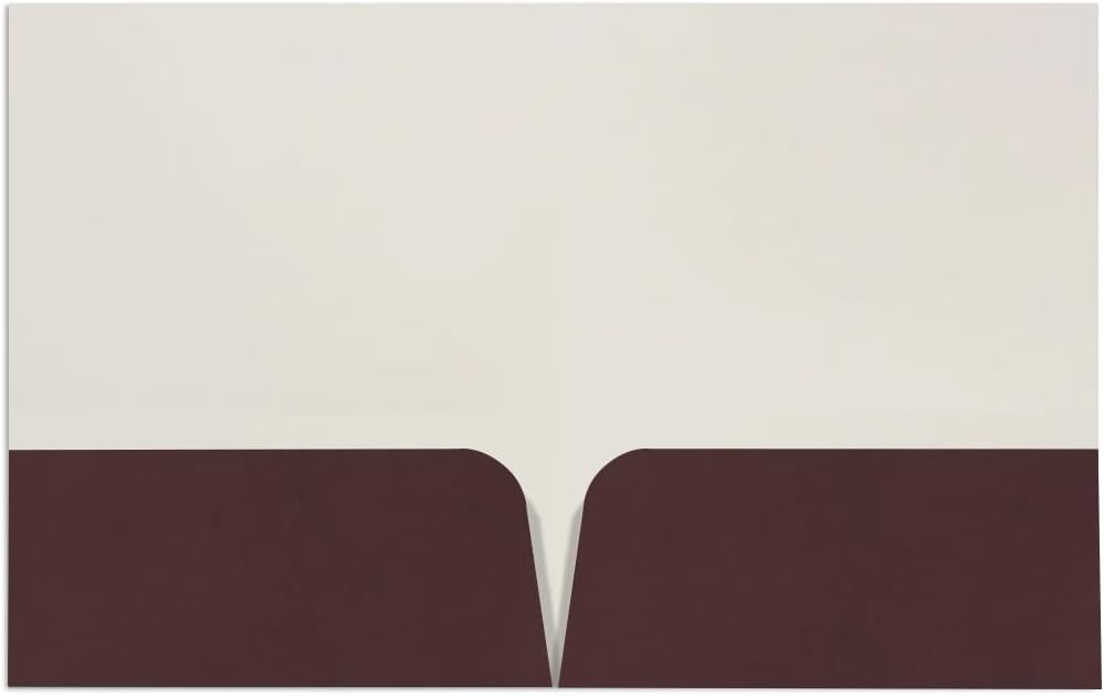 JAM PAPER Custom Printed Semi-Gloss Folders with Round Corner Pockets - Personalized Logo & Text - 10 pt C2S - Brown - 250/Pack