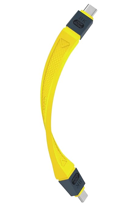 Duttek 80Gbps 240W Short USB C to USB C Cable for Thunderbolt 5 Cable 5inch, 8K@120Hz Type C to Type C Cord Compatible with iPhone 16, MacBook, Thunderbolt 4/3,USB 4. Yellow