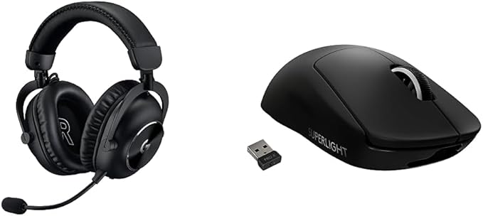 Logitech G Pro X 2 Lightspeed Wireless Gaming Headset + G PRO X Superlight Wireless Gaming Mouse Bundle - Black