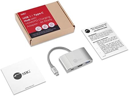 SIIG USB-C Hub with 4K 30hz HDMI, 85W Laptop Charging, and 3X USB 3.1 Gen 1 Type A Ports - 5-in-1 Video Adapter Docking Station - for MacBook Pro, Surface Pro 6/7 and USB-C Laptops (JU-H30612-S2)