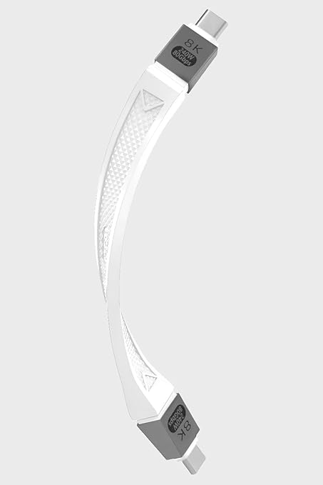 Duttek Thunderbolt 5 (USB-C) Cable Short 5 inch, 240W PD Fast Charging, Up to 80Gb/s of bi-Directional Data Speed, Short USB C Cable for MacBook, Android Auto and More Type-C Devices. White