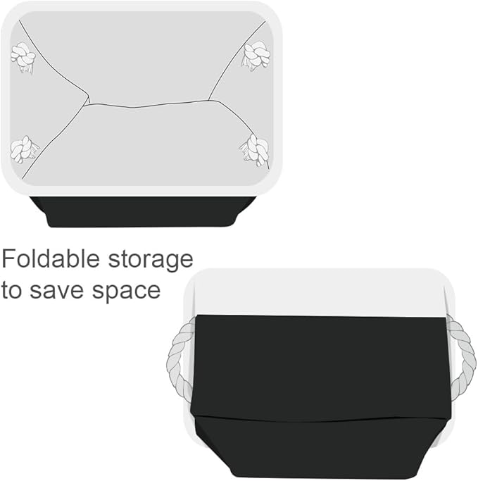 TheWarmHome Storage Basket for Gifts Empty - Large Cubes 3 Pack 15.8x11.8x11.8 inch Storage Bins for Organizing Book Cloth Bathroom Toy (White & Black)