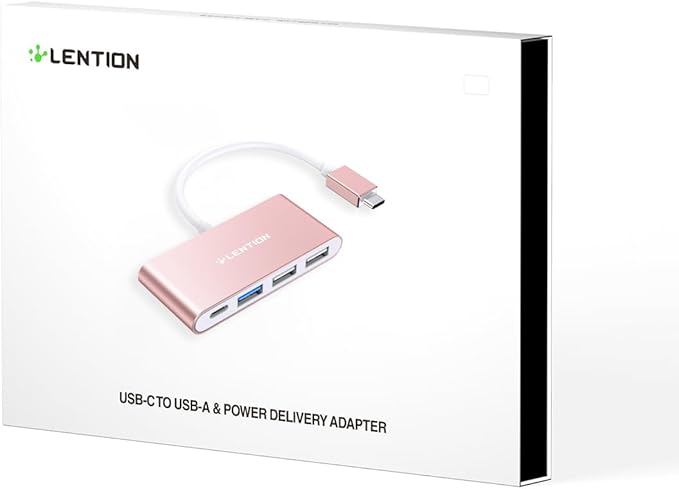 LENTION 4-in-1 USB-C Hub with Type C, USB 3.0, USB 2.0 for 2024-2016 MacBook Pro (M1-M4), iPhone 16-15 New Mac Air/Surface, ChromeBook, More, Multiport Charging & Connecting Adapter (C13, Silver)