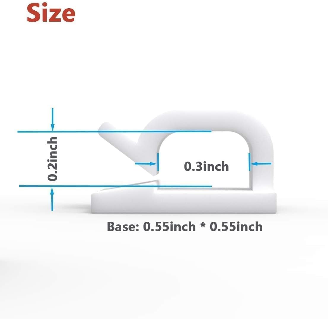 Cable Clips 40pcs with Strong Adhesive Tapes,Wire Holder Organizer Cord Management for Car, Office and Home (White- CC04(40PCS)-Upgraded)