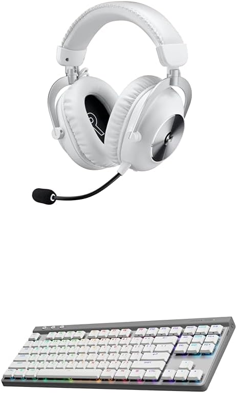 Logitech G Pro X 2 Lightspeed Wireless Gaming Headset + G515 TKL Wireless Gaming Keyboard Bundle (Tactile) - White