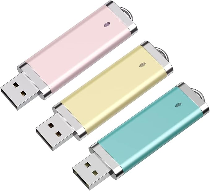KEXIN 3 Pack 64GB Flash Drive USB Drive Thumb Drive 64 GB USB Flash Drive Jump Drive 64G Flash Drives Photo Memory Stick Pen Drive Zip Drive Pink Yellow Blue