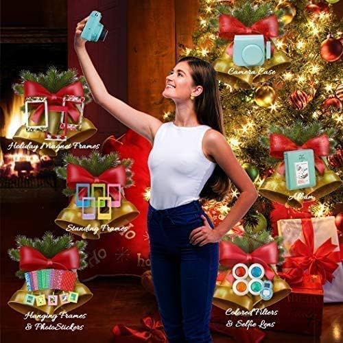 Fujifilm Instax Mini 12 Instant Camera Clay White + Shutter Compatible Carrying Case + Fuji Film Value Pack (20 Sheets) + Shutter Accessories Bundle, Color Filters, Photo Album, Assorted Frames