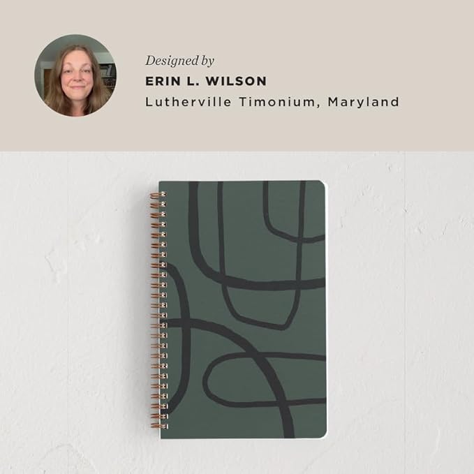 Minted Find Your Own Way Notebook, Writing Journal for Notes & Journaling, Durable Paper Cover, Abstract Modern Art Design, Spiral Bound Journal Notebook with 160 Lined Pages, 5.5" x 8.5"