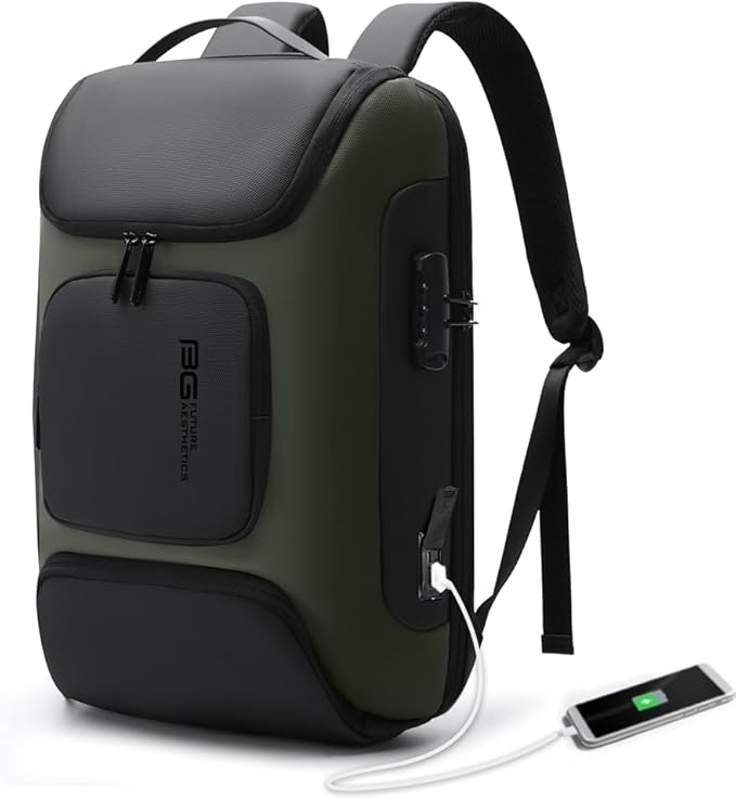BANGE Business Backpack with USB Charging Port, Anti Theft Laptop Backpacks Fit for 15.6 INCH,Men Travel Backpack with Water Bottle Holder for Men and Women