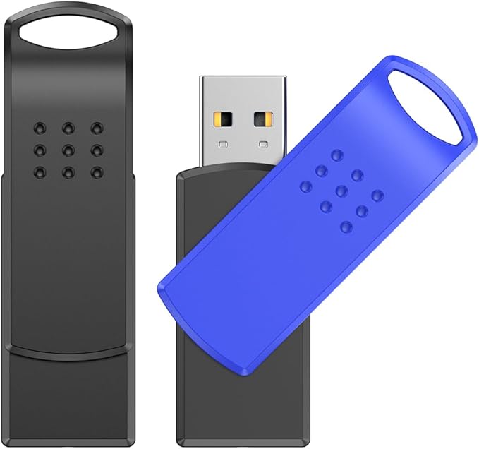 KOOTION 128GB USB Flash Drives 2-Pack, Jump Drive 2.0 USB Drive 128 GB Thumb Drive Swivel Memory Stick for Storage and Backup (2 Colors: Blue Black)