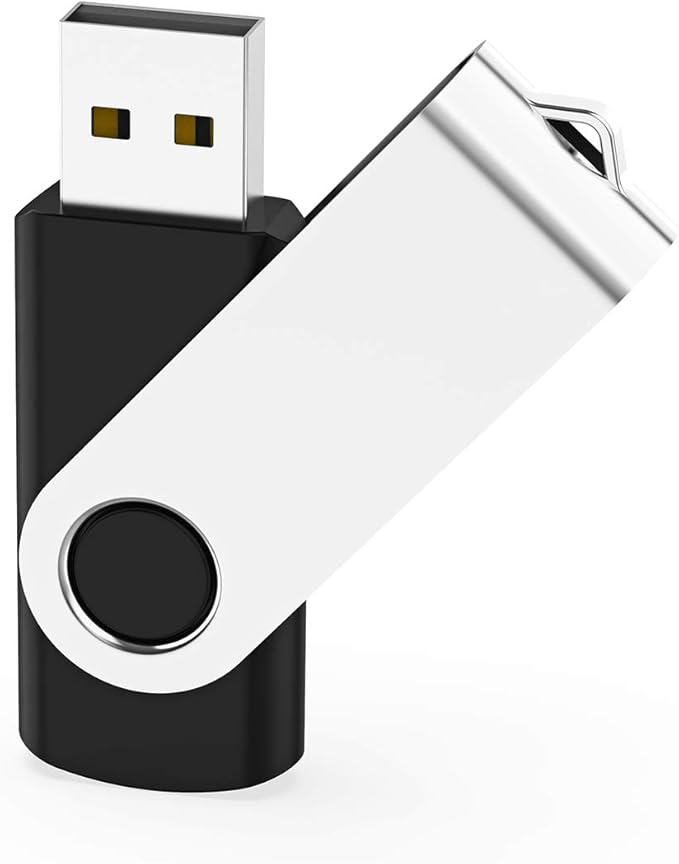 10Pcs 16GB USB Flash Drive Bulk Pack Thumb Drives, Bulk USB 2.0 Flash Drives Swivel Memory Stick 16G Jump Drive Pen Drive Zip Drive for Data Storage Photo Video File Music, Black