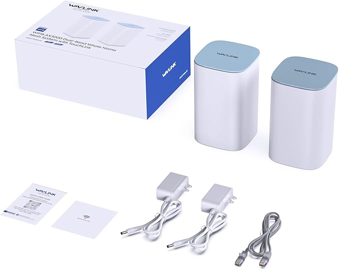 WAVLINK AX3000 WiFi 6 Mesh System 2 Pack - Covers up to 5000 Sq.Ft., Speeds up to 3.0 Gbps, Replaces Wireless Router and WiFi Extender Signal Booster, Easy Setup, Smart App Control