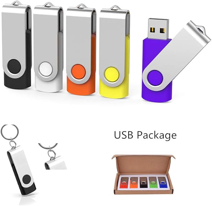 32GB Flash Drive Aiibe 5 Pack 32GB USB 3.0 Flash Drive Memory Stick Thumb Drive 32GB 3.0 USB Drives (32G, 5 Mixed Colors: Black Red Yellow White Purple)