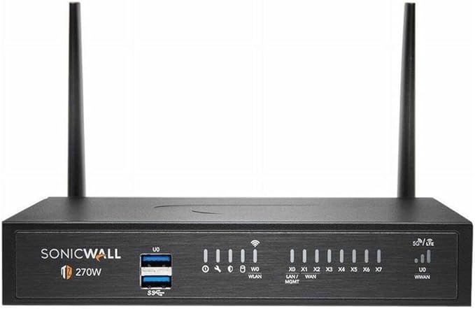 Sonicwall TZ270w Network Security/Firewall Appliance - Intrusion Prevention - 8 Port - 10/100/1000Base-T - Gigabit Ethernet - 256 MB/s Firewall Throughput - Wireless LAN IEEE 802.11 a/b/g/n/ac - DES,