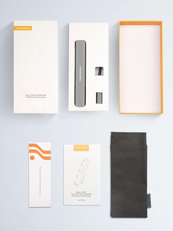 CableCreation 6-in-1 USB-C Hub/Multiport Adapter with 4K 60HZ HDMI, USB C Data Port, 1Gbps Ethernet, 100W Power Delivery, 2 USB 3.0 Port, for MacBook Pro Air M1, iPad Pro Air 2022-2018, XPS