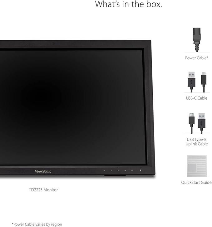 ViewSonic TD2223 22 Inch 1080p 10-Point Multi IR Touch Screen Monitor with Eye Care HDMI, VGA, DVI and USB Hub