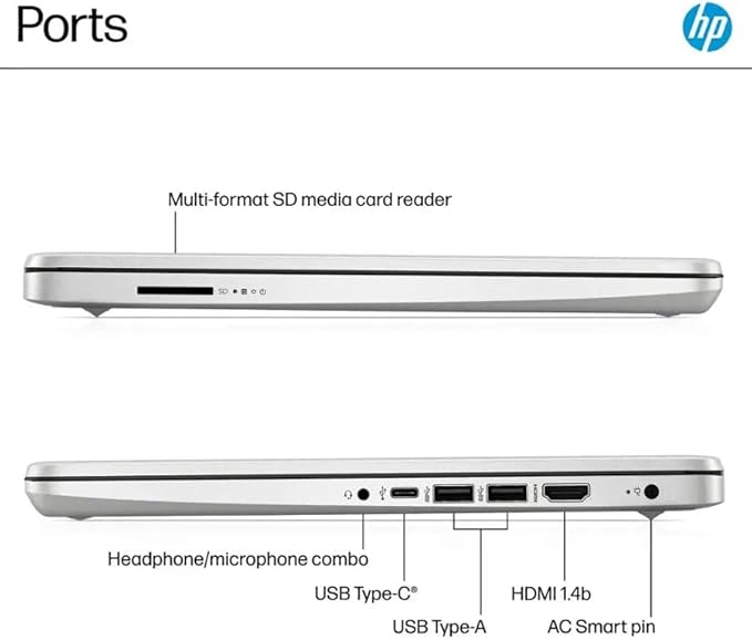 HP Ultrabook, Intel CPU, 32GB RAM, 1.6TB Storage (128GB OnBoard w/ 512GB Portable Drive + 1TB OneDrive), Up to 12 Hours Battery Life, Windows 11 Pro, Natural Silver, w/WOWPC 3-in-1 Bundle