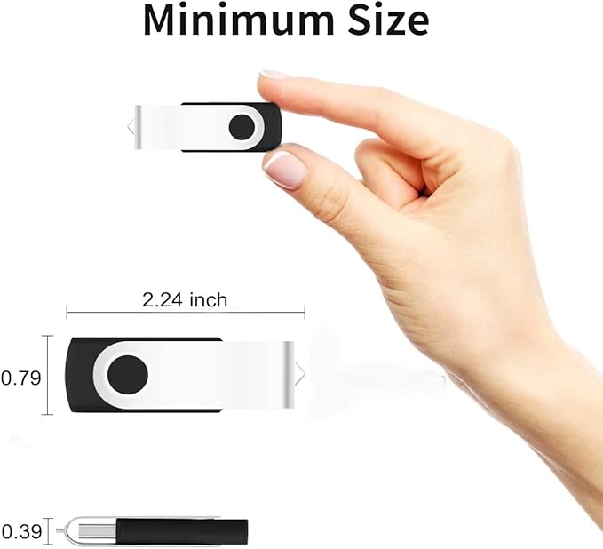 200 Packs of 4GB Flash Drives Bulk, EASTBULL Flash Drives Pack 4GB USB Drive Bulk Swivel USB2.0 Thumb Drive Bulk with Strings (Black, 200 Units)