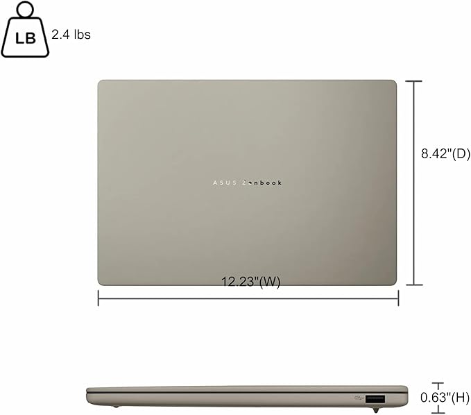 ASUS Zenbook A14 Laptop 14" WUXGA OLED (100% DCI-P3, 600nits HDR) Qualcomm 8-core Snapdragon X Plus (Up to 45 Tops) 16GB RAM 1TB SSD for Creator Business Professional Win11 ICP Hub w/Copilot+ AI