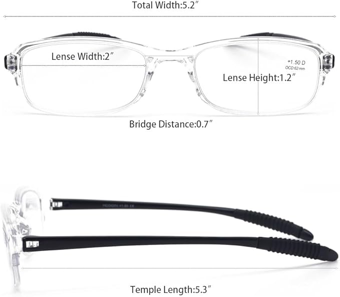 Computer Blue Light Blocking Reading Glasses(Flexible and Lightweight) UV Protection Readers Anti Eyestrain for Women Men (Clear, 3.00)