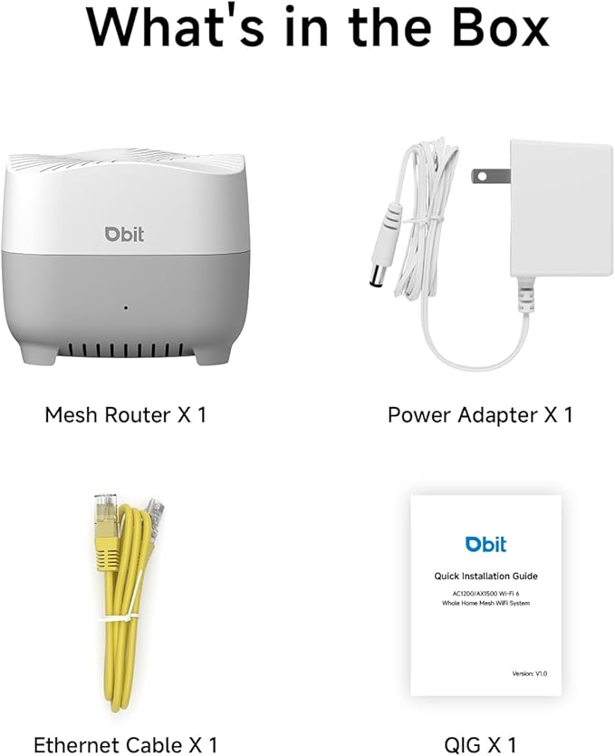 DBIT AX1500 WiFi 6 Mesh Wi-Fi System | 2,100 Sq Ft Coverage & 120 Devices | Dual-Band, Seamless Roaming, Parental Controls | Standalone Router or Mesh Add-On Node | 4 Gigabit Ports Per Unit (1-Pack)