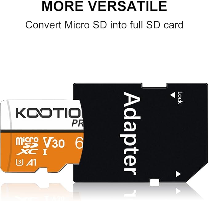 KOOTION 64GB Micro SD Card 10-Pack with Adapter, U3 TF Flash Memory Card V30, A1, 4K UHD, microSDXC Memory Card