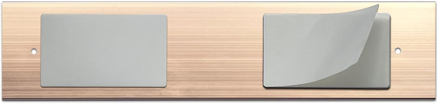 10 Pack Aluminum Name Plate Holders for Door or Wall, 2” x 8” Office Wall Mount Name Plate Holder with Textured Design and Double Sided Tape, for Office, Business, Meeting Room (Rose Gold)