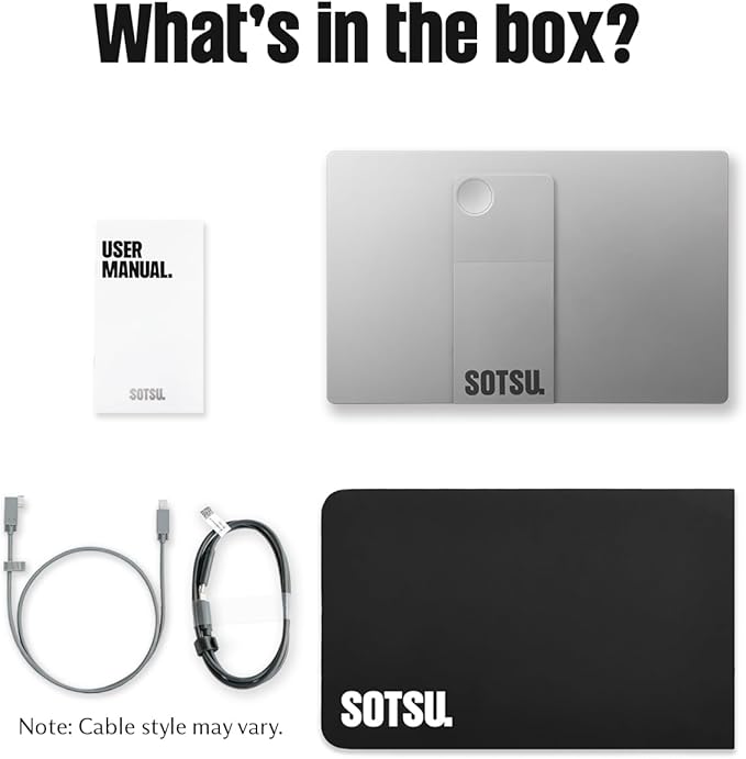SOTSU FlipAction Go 14" Premium Portable Monitor SFA14PMMG | Robust but Lightweight | Tempered Glass Cover | 1080p | 400 Nits | 100% sRGB | 5W | Super Versatile | USB C or Mini HDMI