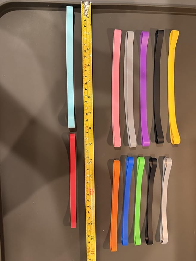 Rubber Bands Silicone 8 inch and 6.3 inch 12 Pcs Mixed size Large Elastic Bands for Notebook Books Cooking Wrapping Cooking Boxes Wraps Office Supplies