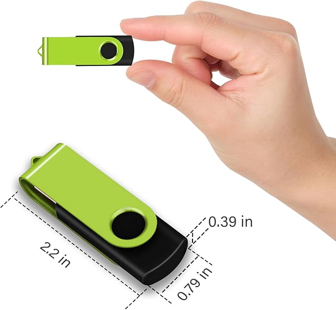 EASTBULLUSB Flash Drive Bulk 8GB 20 Pack with Lanyards USB 2.0 Thumb Drive Bulk Memory Stick Swivel Pen Drive for Storage and Backup 8GB 20 Pack, Green
