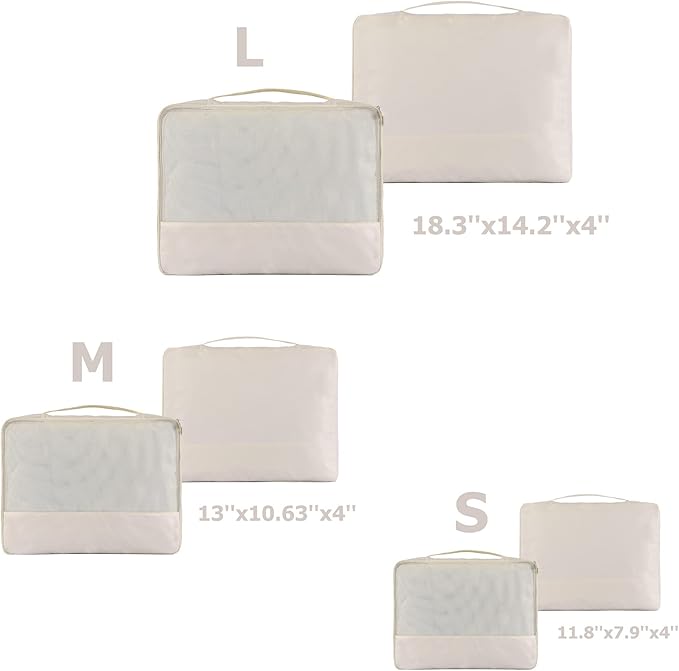 DoubleTrip Packing Cubes for Suitcases Carry on Luggage Organizer 6 Set Travel Accessories Lightweight Storage Bag Space Saver Clothes Pouch Large