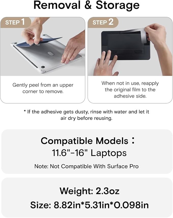 MOFT Laptop Stand for Desk, Adhesive Airflow Laptop Cooling Riser for Heat Dissipation with 2 Adjustable Viewing Angles, Foldable & Portable Computer Stand Compatible with Laptops 11"-16",Misty Cove