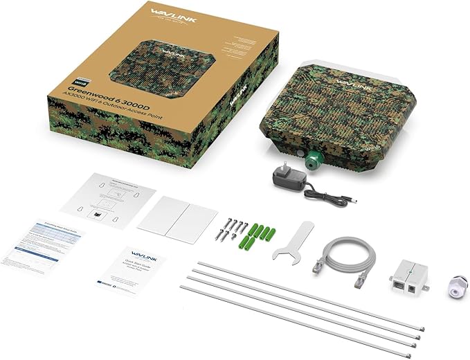 WAVLINK AX3000 Outdoor WiFi 6 Extender, Dual Band Long Range WiFi Repeater/Wireless Access Point/Router with PoE/ 3KM PtP Transmission, IP67 Waterproof, Supports Up to 256 Devices for Camping, Farm