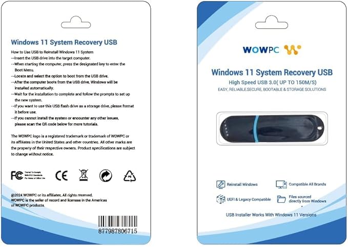 HP New Business Laptop with Microsoft Office, Intel Powerful Processor, 15.6" FHD LED Display, 8GB RAM, 256GB SSD, Ethernet RJ-45, Ultra Quiet Design, Long Battery Life, Windows 11 Pro, WOWPC USB