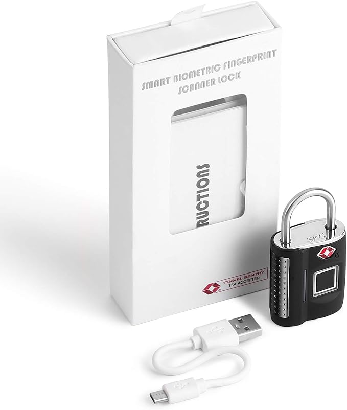 Fingerprint Lock, TSA Approved Smart Digital Locker Lock for Gym, Luggage, Travel, House Door, Suitcase, Backpack, School, Bike,Office, Keyless