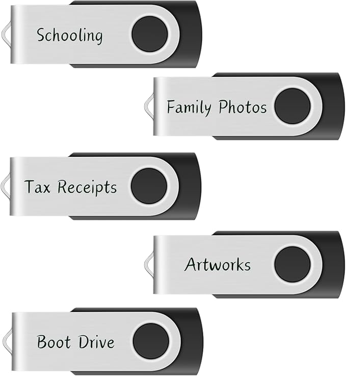 10-Pack Enfain 16GB USB 2.0 Swivel Flash Drives: Shareable Data Storage for Home & Office Use (Black)