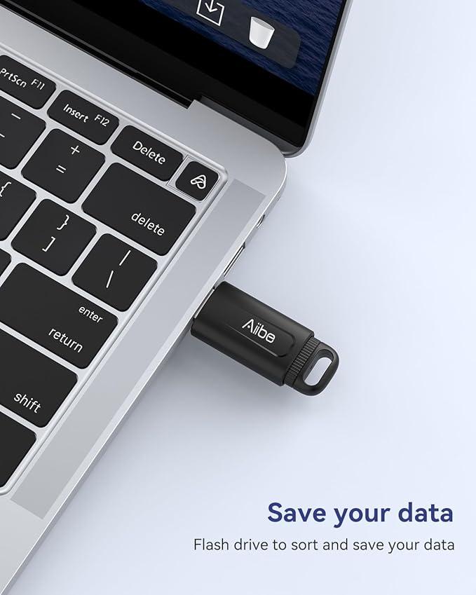 Aiibe 256GB Flash Drive USB 3.0 Thumb Drive USB Stick Retractable Memory Stick Jump Drive 256GB USB Flash Drive for PC Laptop (1 Pack Black)