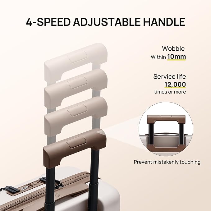 NINETYGO Medium Checked Luggage 25 Inch, Flat Top Opening Checking In Luggage with Cup Holder, Expandable, Coffee-Infused PC Hard Shell, Eco-Friendly, TSA Lock, 360° Spinner Wheels (Americaco)