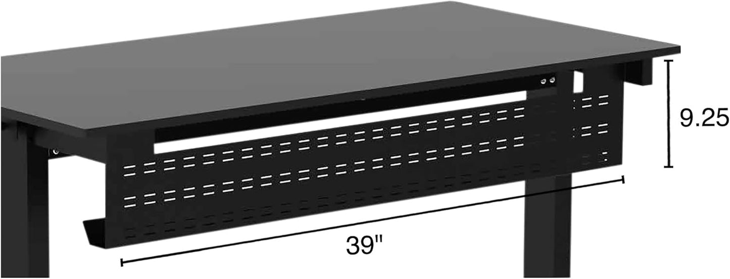 Stand Up Desk Store Under Desk Cable Management Tray Black Horizontal Computer Cord Raceway and Modesty Panel (Black, 39")