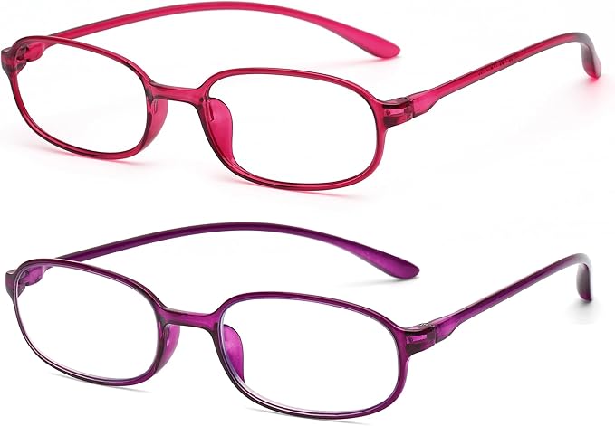 AQWANO 2 Pack Blue Light Blocking Computer Reading Glasses UV Protection Flexible TR90 Frame Lightweight Readers Glasses for Women Men +3.0