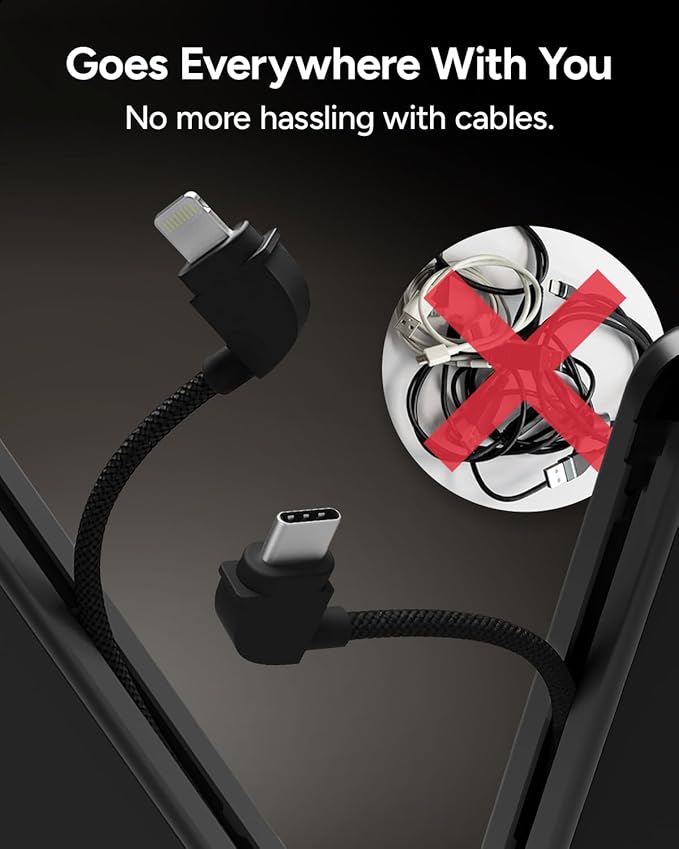 Mophie Powerstation Plus Ultra 10,000mAh Power Bank - Integrated USB-C and Lightning Cables and Foldable Wall Prongs – Fast Charging for Smartphones, Tablets, and More