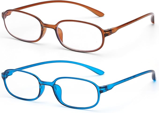 AQWANO 2 Pack Blue Light Blocking Computer Reading Glasses UV Protection Flexible TR90 Frame Lightweight Readers Glasses for Women Men +1.25