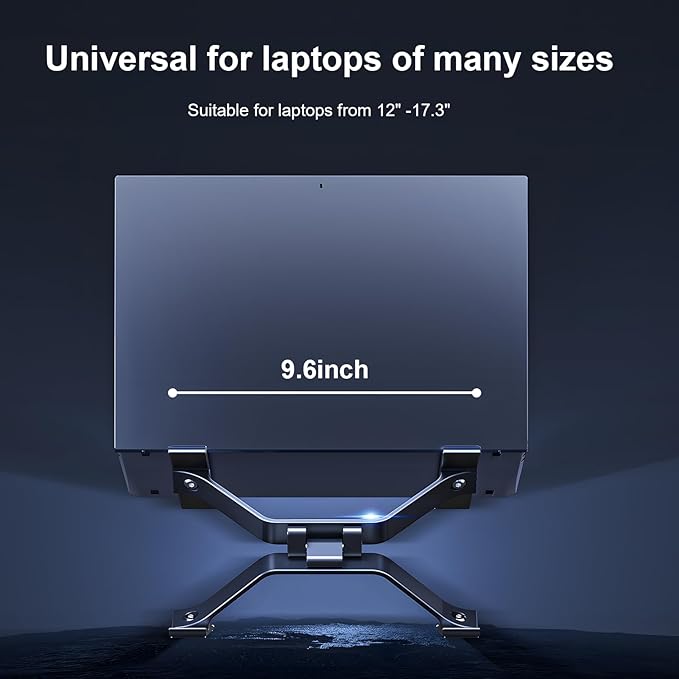 Adjustable Laptop Stand for Desk, Portable Laptop Riser, Ergonomic Computer Notebook Holder for MacBook Pro Air, Dell XPS, HP, Lenovo (13.3-17.3'') (Gray)