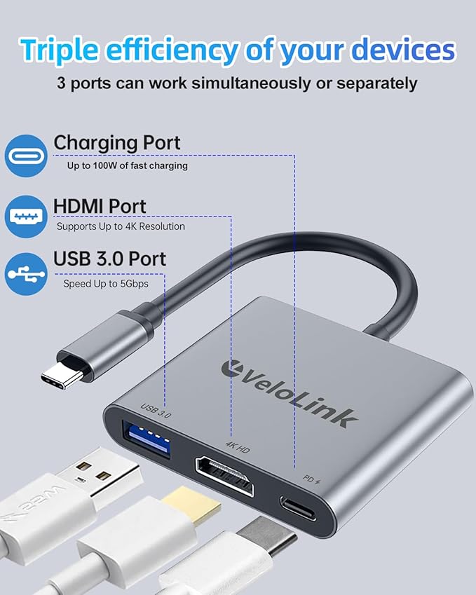 USB c to hdmi Adapter/usbc hdmi/usbc to HD,USB-c to HD Display with PD Charger 4K30Hz HD to USBC Adapter, Typec C Hub Multiport AV Converter Compatible with MacBook,Laptops, (USBCHd 4K30)