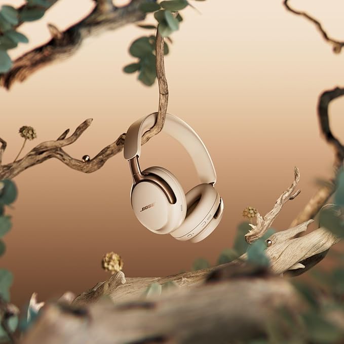 Bose New QuietComfort Ultra Bluetooth Headphones (2nd Gen), Wireless Headphones with Spatial Audio, Over Ear Noise Cancelling with Mic, Up to 30 Hours of Play time, Driftwood Sand - Limited Edition