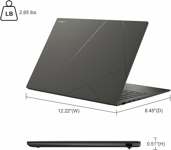 ASUS Zenbook S14 Laptop 14" 3k OLED Touch (120Hz, 500nits HDR, 100% DCI-P3) Intel 8-core Ultra 7 256V (Up to 47 Tops) 16GB DDR5 4TB SSD for Creator Business Professional Win11 ICP Hub w/Copilot+ AI