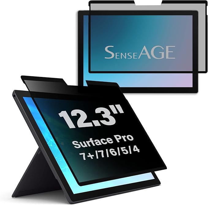 SenseAGE Magnetic Privacy Screen Protector for Surface Pro 12.3 inch (7+/7/6/5/4), Easy On/Off Privacy Filter, Anti-Blue Light, Glare, Laptop Screen Filter, Compatible with Surface Pro 12.3"