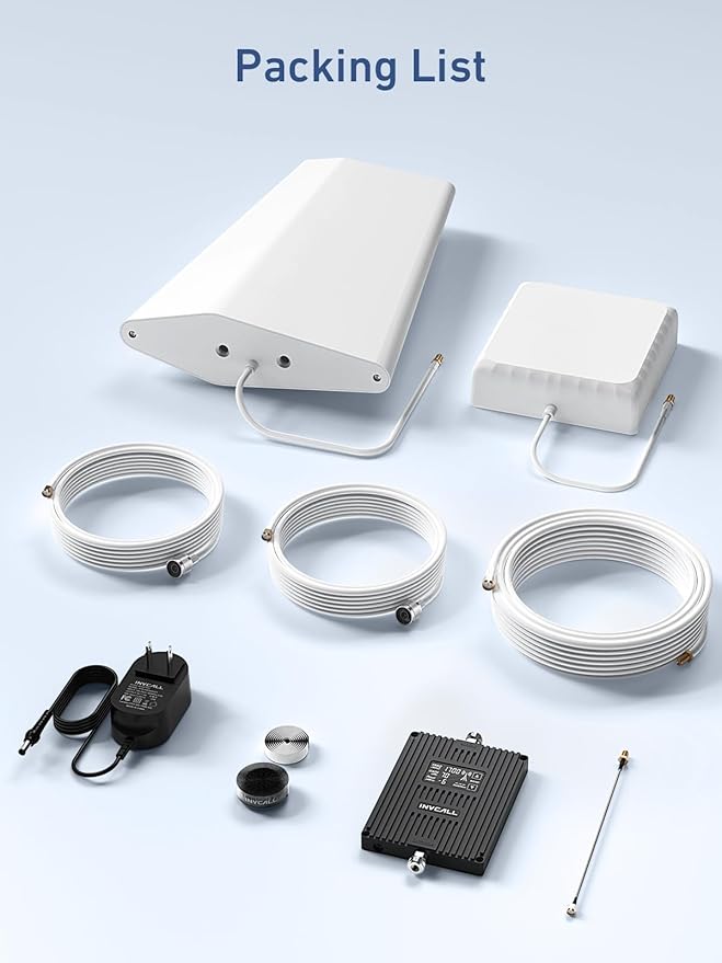 Cell Phone Signal Booster for Home | Boosts 4G LTE & 5G on Band 2/4/5/12/13/17/25 | Up to 4,500 Sq Ft for Verizon AT&T and All U.S. Carriers | APP Online Support | FCC Approved