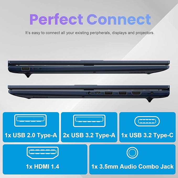 ASUS Vivobook 17 Laptop, 17.3" FHD Display, Intel Core i3, 36GB RAM, 1TB PCle SSD, Webcam, Wi-Fi, Bluetooth, HDMI, Windows 11 Home, Quiet Blue, Bundle with PCO Laptop Notebook Cooler