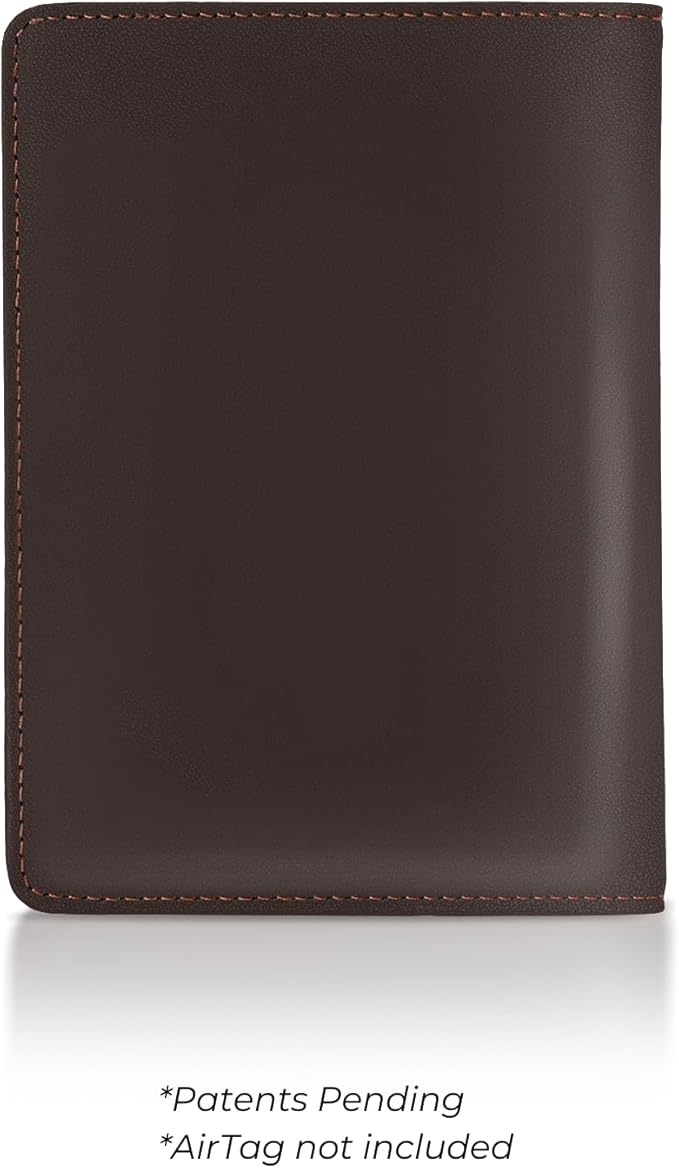 Kings Loot Passport Holder Wallet – RFID Blocking Leather Travel Wallet with Built-in Airtag Holder – Holds 1-6 Cards & Passport – Easy Pull Tab – Slim & Stylish Wallets (Truffle/Premium Engraved)